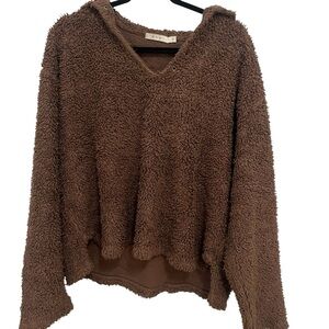 MNML Chocolate Brown Textured Hoodie